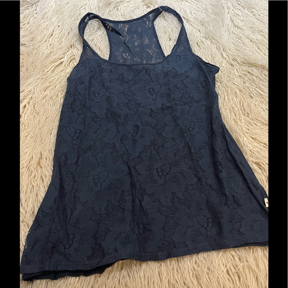 Navy lace tank top